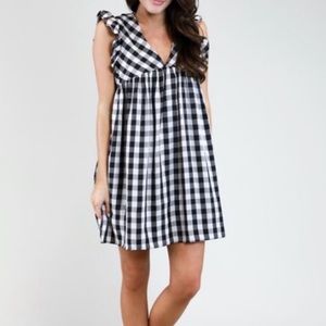 Judith March Gingham Romper WITH POCKETS!